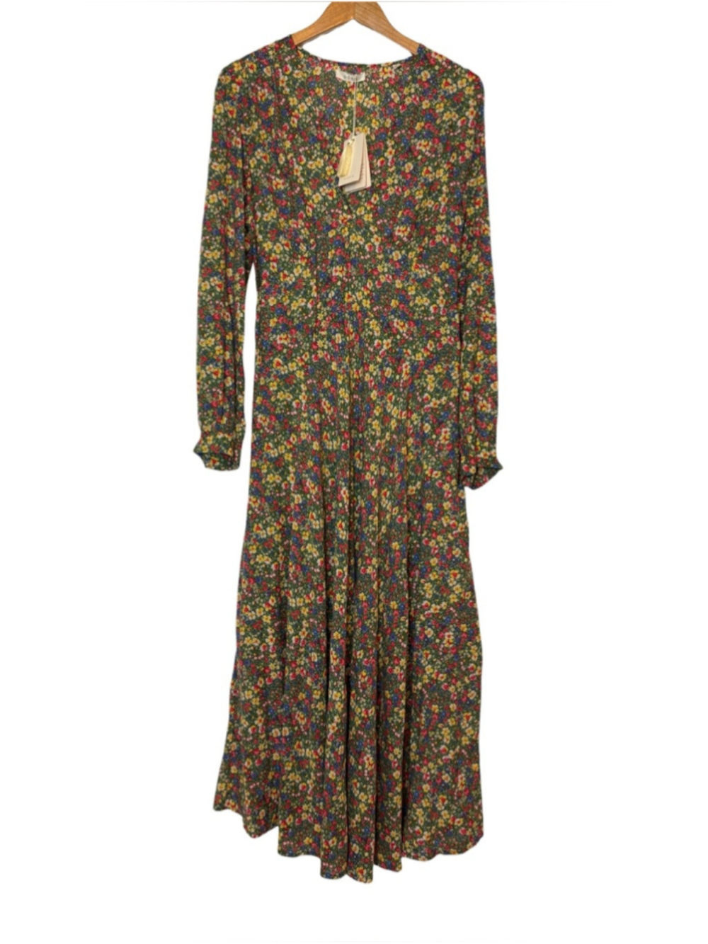 Doen Charleston Dress Long Green Valley Floral Long Sleeve XXL NWT - Picture 7 of 15